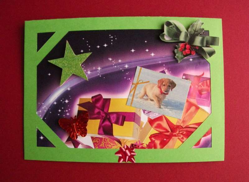 Carrte Noël cadeau et chien