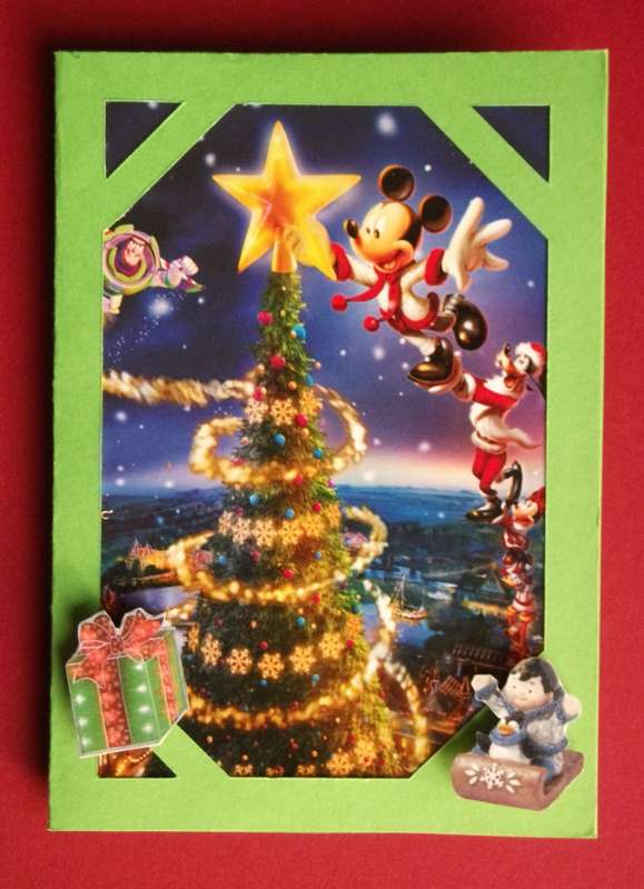 Carte Noël sapin et Mickey