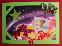 Carte Noël cadeau et chien